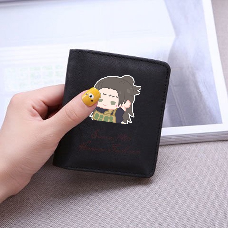 Ví ngắn đen cầm tay IN HÌNH JUJUTSU KAISEN VER TẬP THỂ DỤC đựng vật dụng nhỏ anime chibi