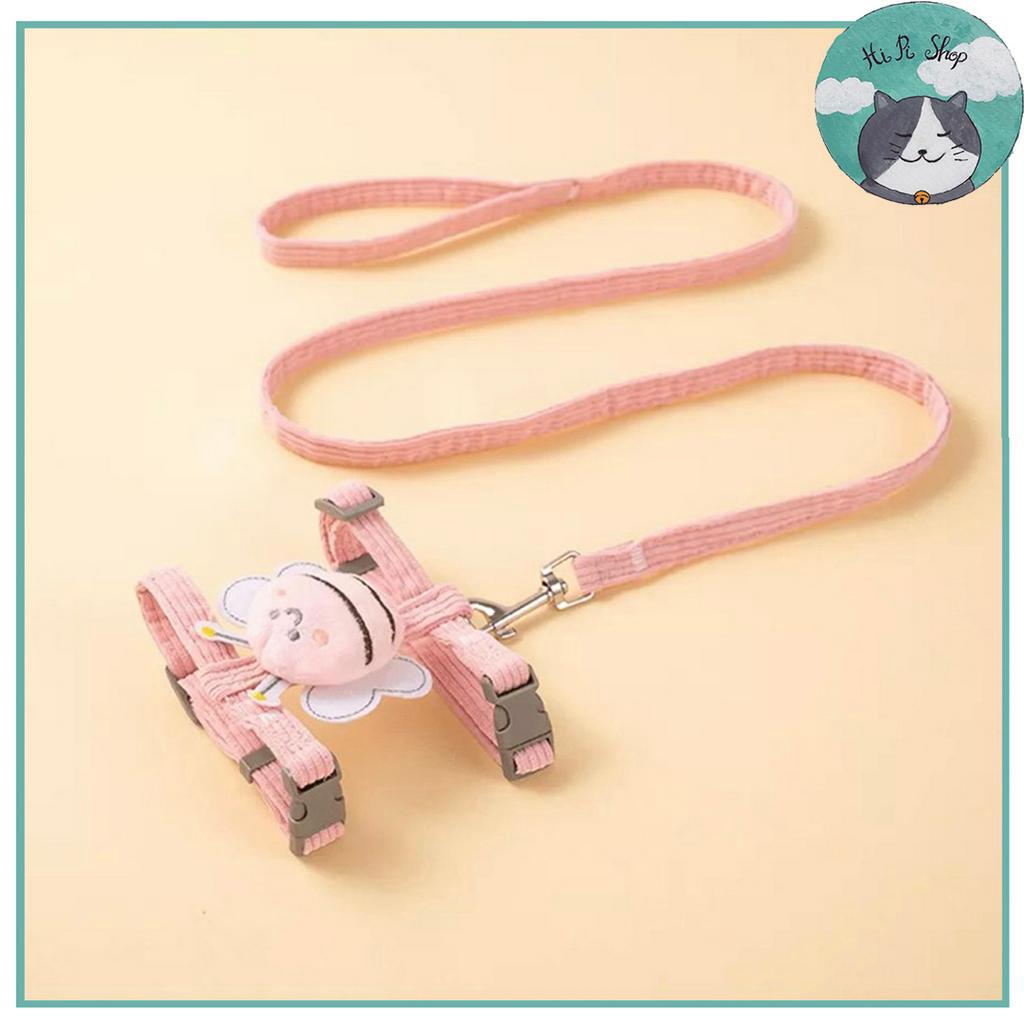 Dây Dắt Chó Mèo Hình Ong Mẫu Mã Đa Dạng Dây Dẫn Cho Thú Cưng Chất Liệu Bông Kèm Khoá Kim Loại