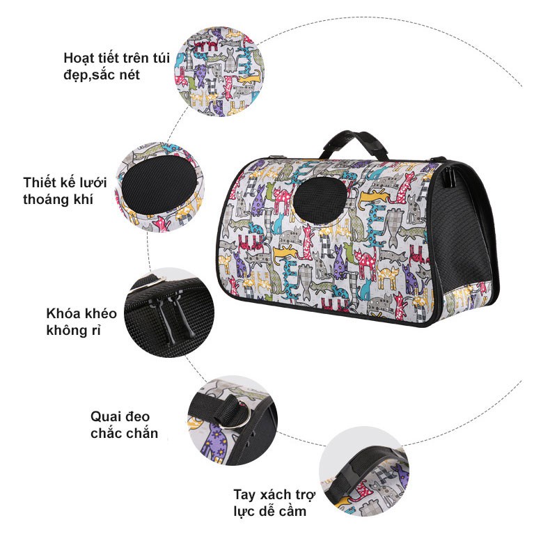 Túi Vận Chuyển Chó Mèo, Túi Đựng Thú Cưng - Hery Pet