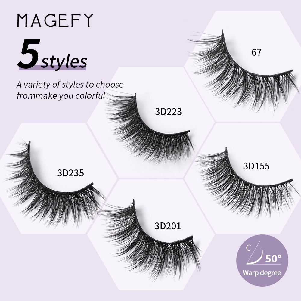 Hộp 2 cặp lông mi giả MAGEFY nối mi tự nhiên tiện dụng