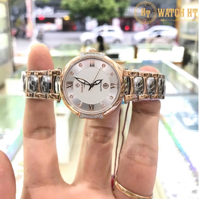 Đồng hồ nữ SUNRISE 9801AAH full hộp thẻ chính hãng, Kính Sapphire chống xước, chống nước