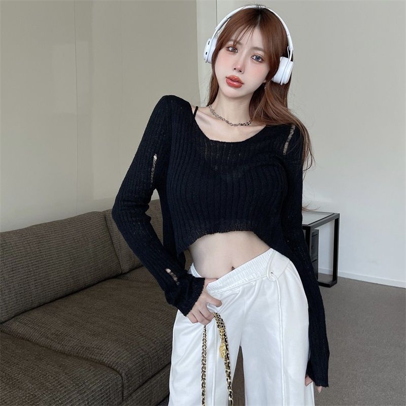 Áo Thun Lửng Tay Dài Phong Cách Mới Dành Cho Nữ