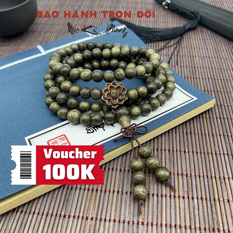 6mm Nữ M06 Xanh Lục Mix Charm Vòng Tay Trầm Hương Tự Nhiên Mộc Kỳ Phong Bảo Hành Trọn Đời
