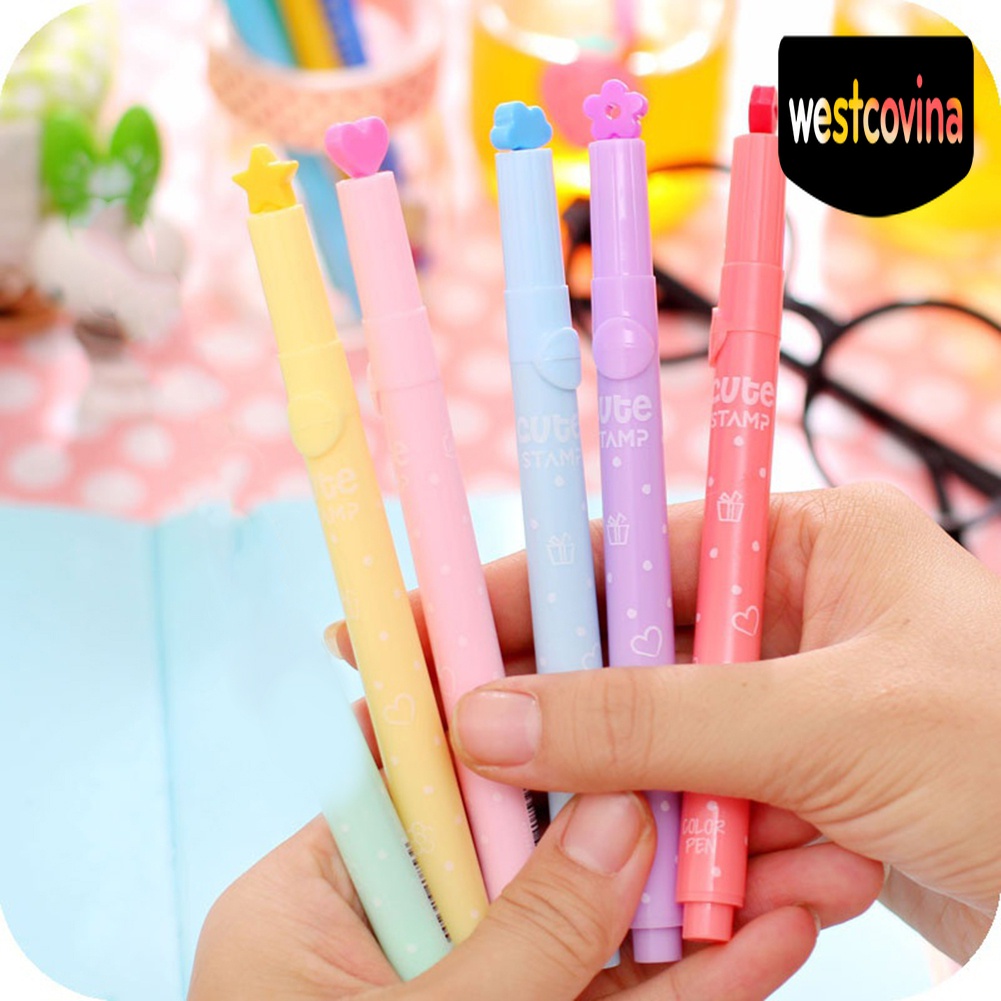 Phương Tây✎Set 6 Bút Đánh Dấu Họa Tiết Kẹo Dễ Thương