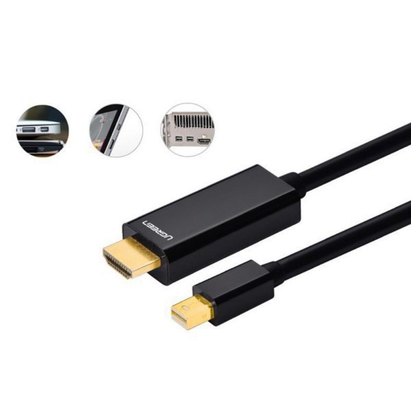 Cáp chuyển đổi Mini DisplayPort to HDMI dài 2M Ugreen 10435 (Màu đen)-Hàng chính Hãng Bảo Hành 18 Tháng