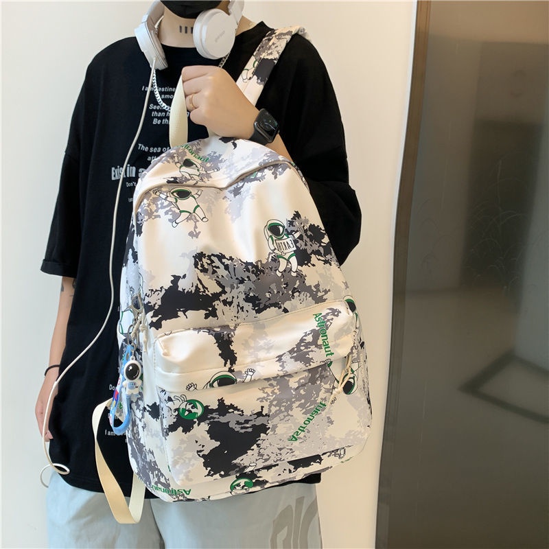 Balo đi học in hình phi hành gia thời trang Hàn Quốc tùy chọn màu sắc cho nam và nữ