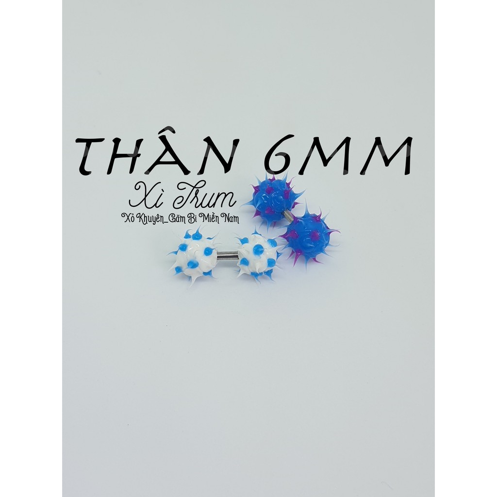 01 Khuyên 2 Đầu Bi Cao Su Non/  Thân inox _Thân nhựa CHO ANH EM cùng Hệ Khuyên