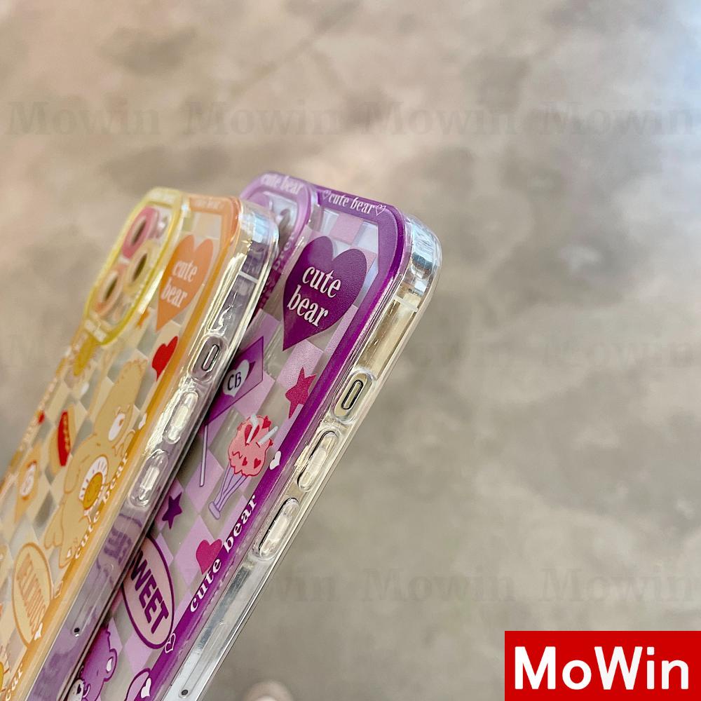 Ốp điện thoại silicon mềm góc vuông in hình gấu thích hợp cho Iphone 13promax xr 7 8 s 12promax x xs max plus 7plus 8