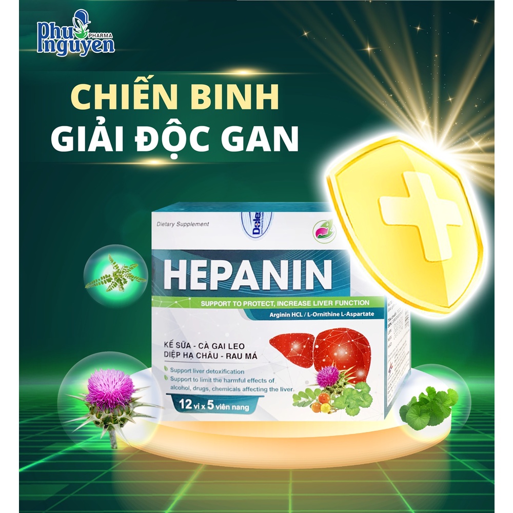 Viên Uống Cà Gai Leo Tăng Cường Chức Năng Gan HEPANIN - HỘP 60 VIÊN