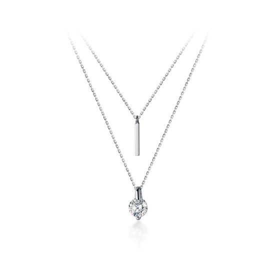 Dây chuyền bạc 21 Centimeters Double Diamond