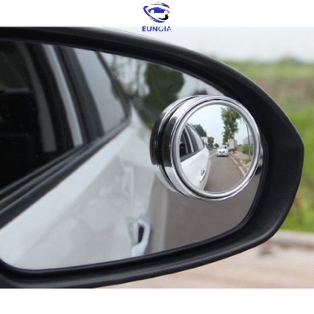Bộ 2 Gương cầu lồi 360 độ Xóa điểm mù gắn Kính chiếu hậu xe hơi, ô tô CÓ VIỀN BAO và loại không có viền