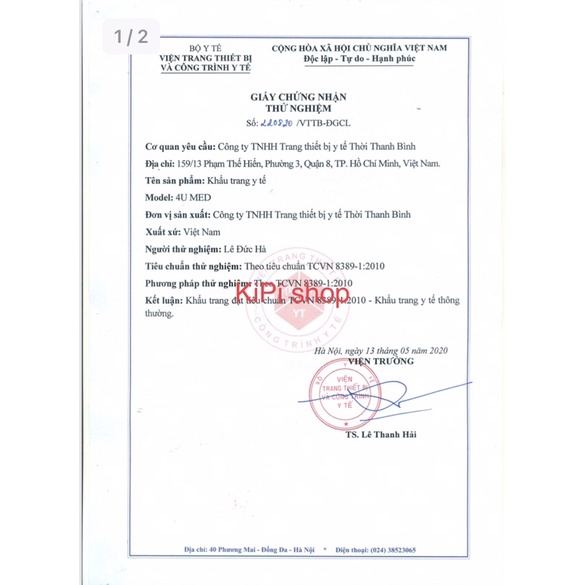 Khẩu trang y tế 3 lớp 4Umed