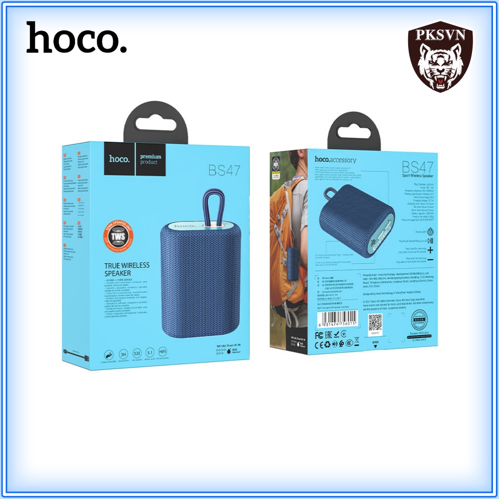 Loa Bluetooth Wireless V5.0 Hoco BS47 - Loa Không Dây Mini Chống Nước IPX5, Hỗ trợ thẻ nhớ USB - Bảo Hành Chính Hãng 12T