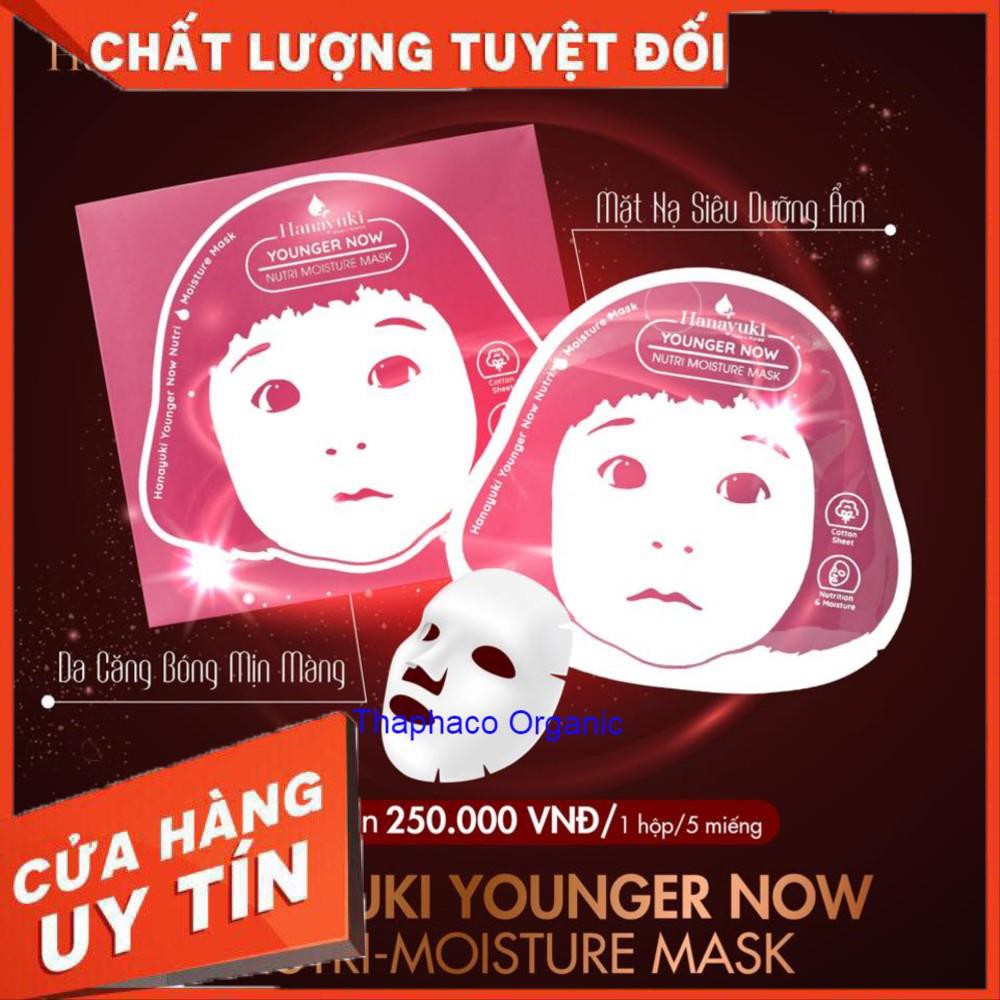 Mặt Nạ Dưỡng Da Hanayuki Hộp 5 Miếng nhập khẩu Hàn Quốc - Mặt Nạ Hanayuki Younger Now Nutri Moisture