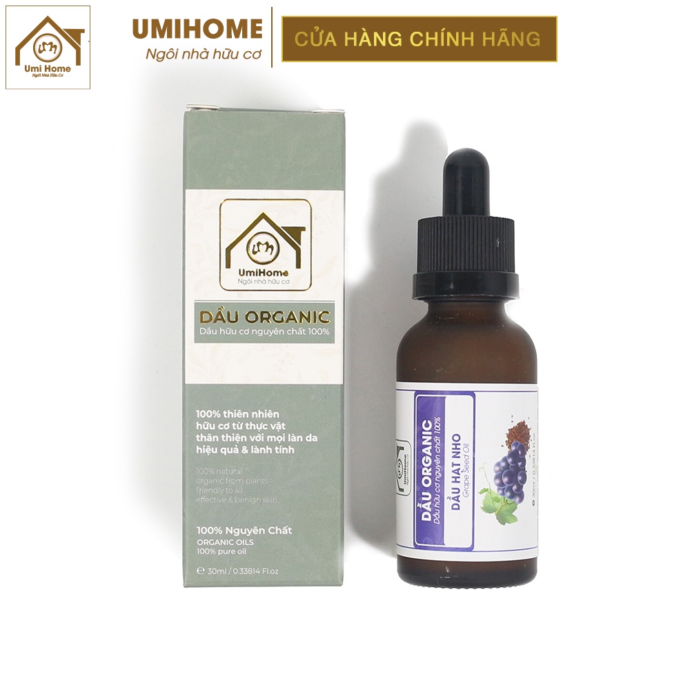 Dầu Hạt Nho hữu cơ UMIHOME nguyên chất | Grape seed oil 100% Organic 10ML