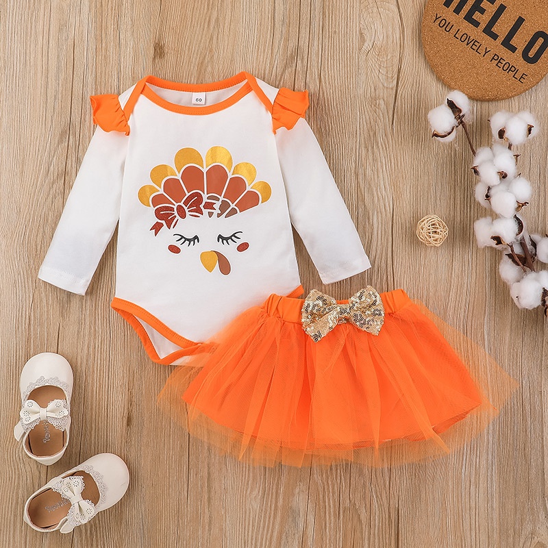 Combo bộ đồ bé gái 0-18 tháng dài tay bodysuit liền thân vải tuyn chân váy set mùa hè thời trang cho bé trẻ em sơ sinh
