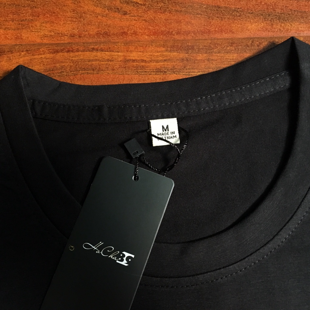 Áo Thun CANADA - Đen Trắng - Vải Cotton 4C may dây cổ hàng CAO CẤP