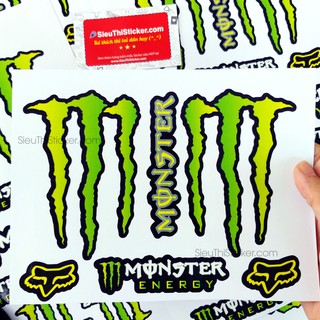 Tem Dán Xe Monster mẫu 02 dán trang trí Xe Máy, Xe Đạp Điện, Nón Bảo Hiểm Chống Thấm Nước, Chống Phai Màu