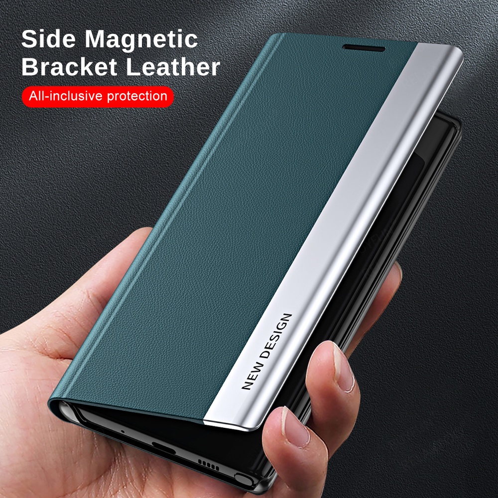 Magnetic Bracket Leather Case For Xiaomi Redmi Note 11 Stand Holder Flip Cover For Redmi Note 11 Pro Plus 11S 5G Phone Case