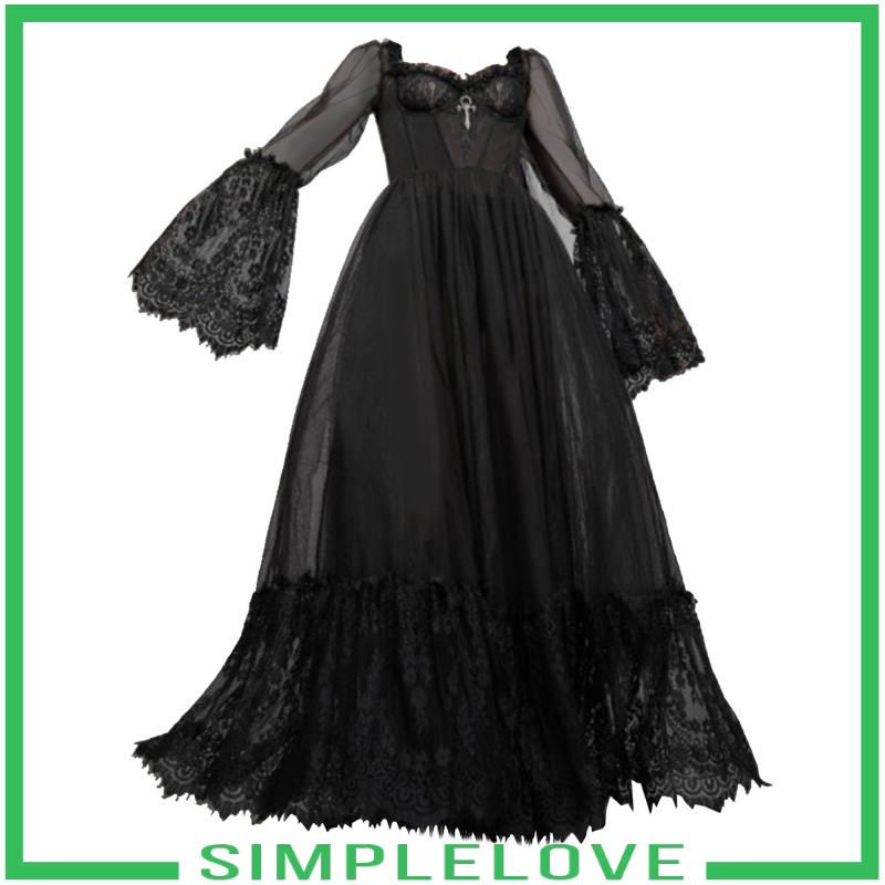 Đầm dài tay ống loe phối ren xuyên thấu gợi cảm cho nữ
 | BigBuy360 - bigbuy360.vn