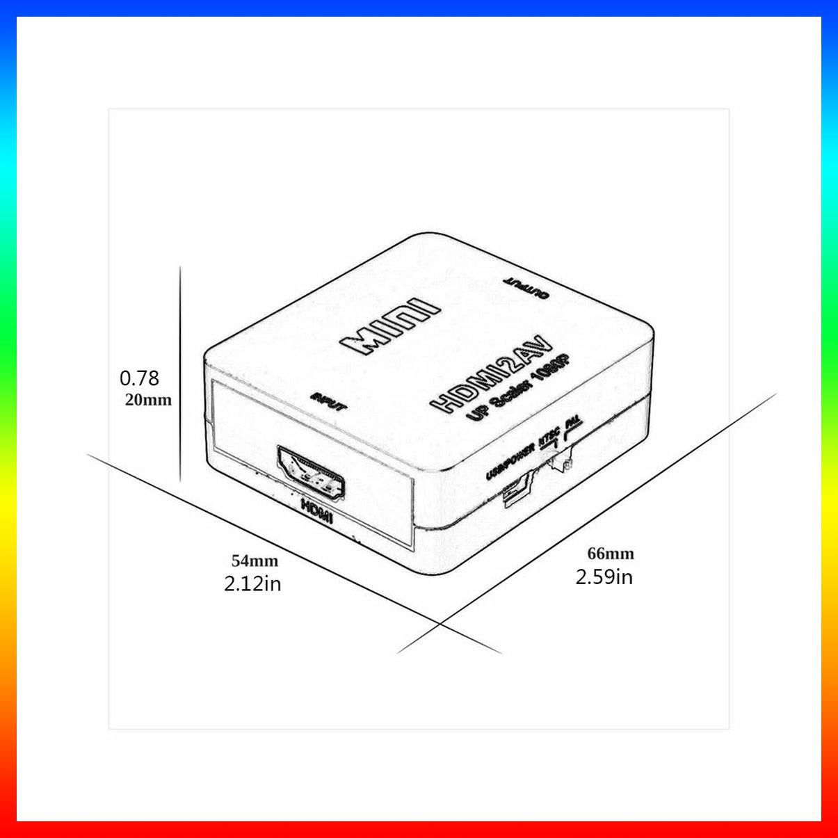 1 Đầu Chuyển Đổi Av Cvbs Rca Sang Hdmi Video 720 / 1080p