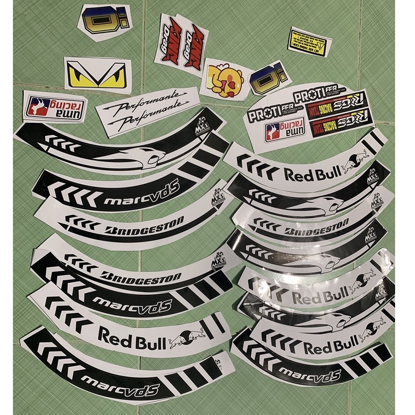 Tem dán vành xe trắng đen