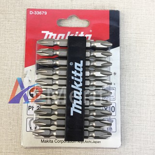 Bộ 10 mũi vít ph2x65mm makita d-33679