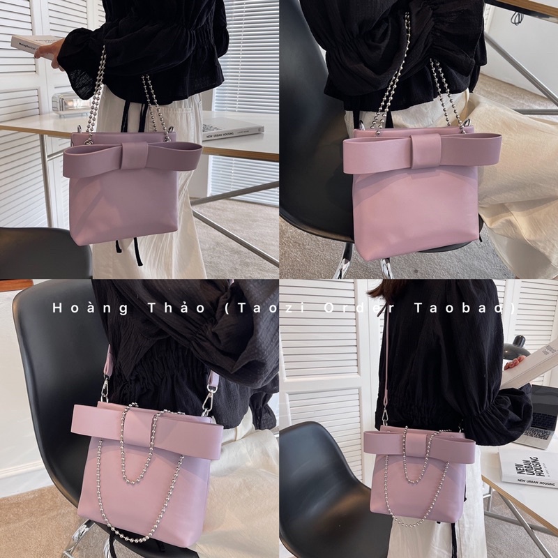 Túi đeo chéo nơ quai xách xích đeo vai kẹp nách to xinh xắn mới 2022