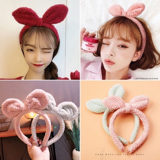 Hoạt Hình Băng Đô Cài Tóc Hình Tai Thỏ Bằng Vải Bông Thiết Kế Đơn Giản Phong Cách Hàn Quốc Chất Lượng Cao