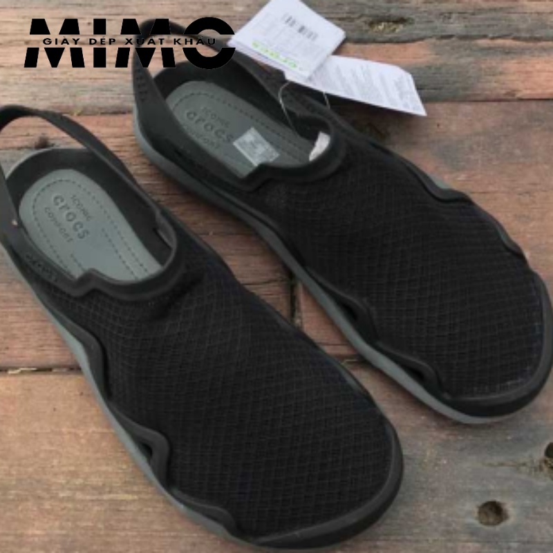 Sandal nam Swiftwater Mesh Wave, giày vải lười màu đen, giày đi bộ, thể dục êm mềm nhẹ, bền đẹp