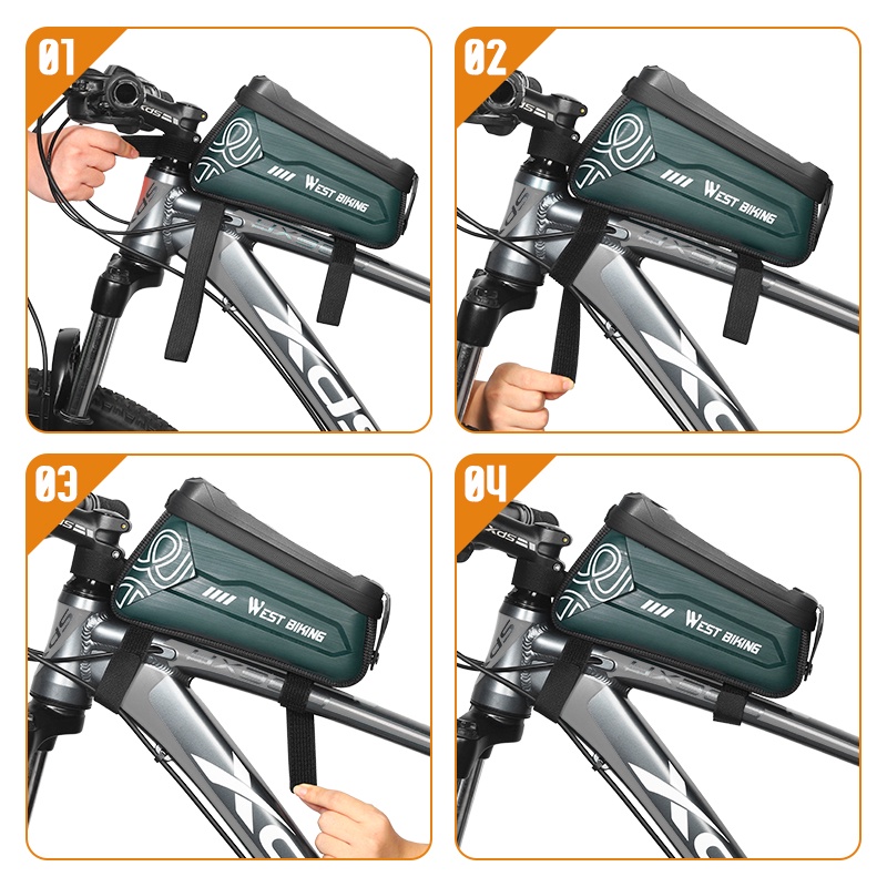 Túi đựng điện thoại cảm ứng 7.0 inch WEST BIKING 2.5L gắn khung xe đạp chống nước tiện dụng