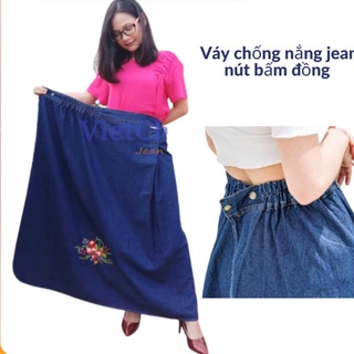 Váy chống nắng jean Thêu Hoa Đà Lạt