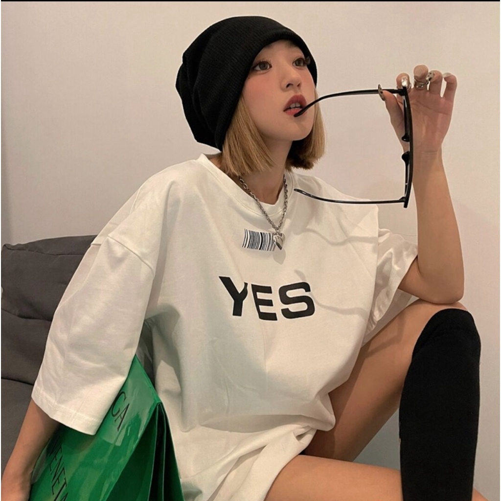 Áo thun Unisex Yes No Ulzzang tay lỡ form rộng Tubee shop