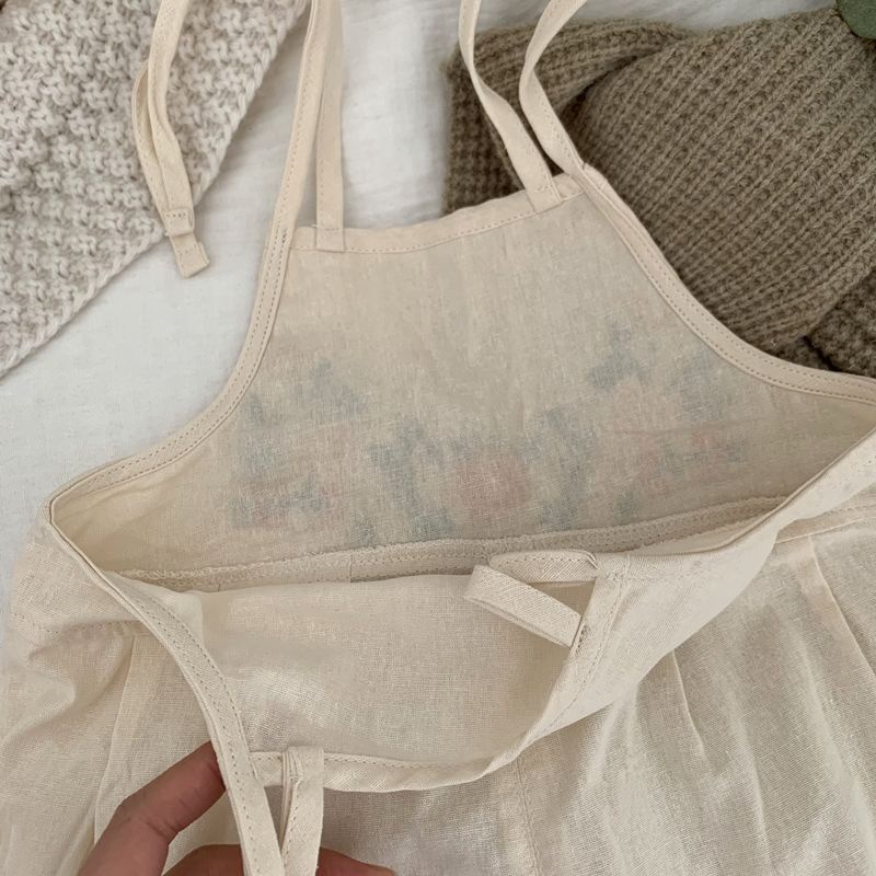 Quần Yếm Vải Lanh Ống Rộng Thêu Hoa Phong Cách Dân Tộc Thời Trang Mùa Hè 2022 Dành Cho Bé Gái