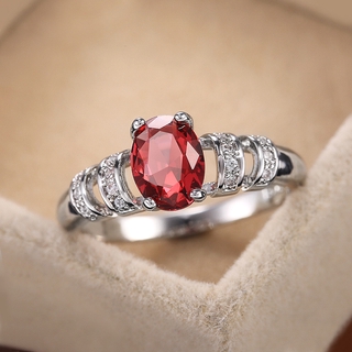 Nhẫn Bạc 925 Đính Đá Hồng Ngọc Thời Trang Cho Nữ