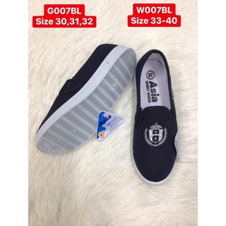 Giày bata xỏ ASIA nam nữ xanh dương và trắng