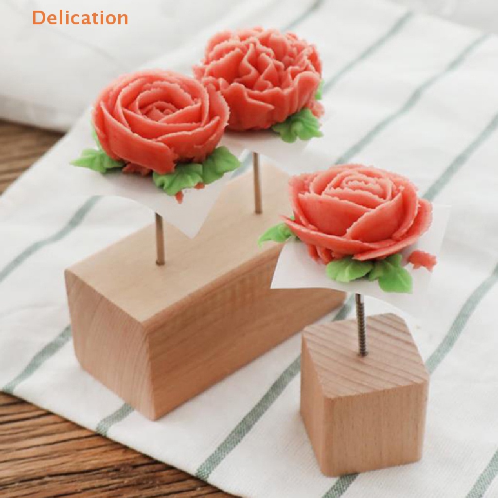 Giá Đỡ Bánh Kem / Kẹo Ngọt Bằng Gỗ Hình Bông Hoa Độc Đáo Tiện Dụng