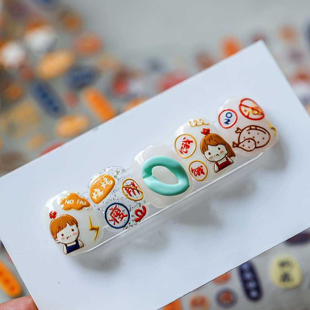 Miếng Dán Trang Trí Móng Tay Họa Tiết Hoạt Hình Phong Cách Nhật Bản