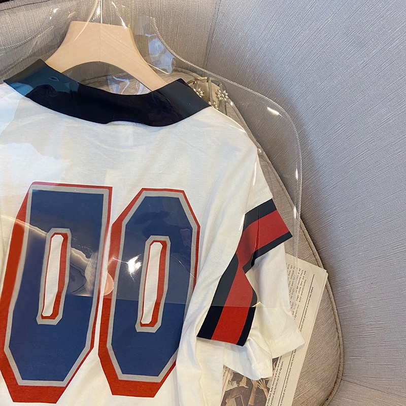 Áo polo Dáng Rộng Màu Sắc Tương Phản Thời Trang Mùa Hè Dành Cho Nữ