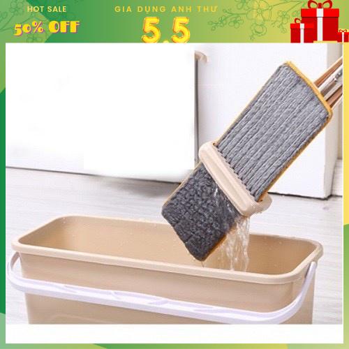 [Rẻ vô địch] Cây Lau Nhà Tự Vắt Phẳng Thông Minh Spin Mop Xoay 360 Độ