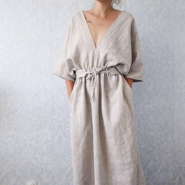 Sale 30% Flower Linen Dress