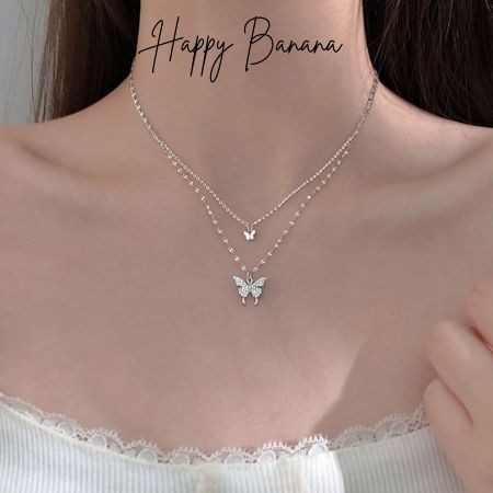 Vòng Cổ Nữ Đôi Bướm Đính Đá Thời Trang Cao Cấp - VC006