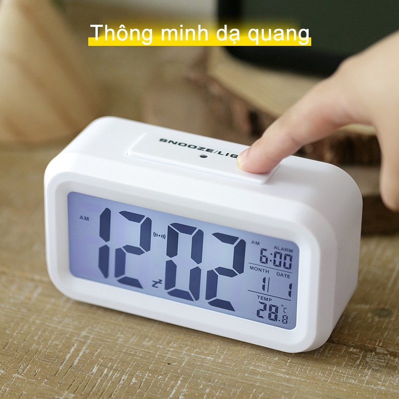 Đồng hồ báo thức, tắt tiếng, đồng hồ điện tử,Màn hình sáng,không bao gồm pin