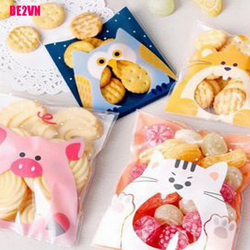 Set 100 Túi Nhựa Đựng Bánh Kẹo In Hình Động Vật Dễ Thương Xinh Xắn | BigBuy360 - bigbuy360.vn