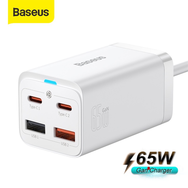 Cục sạc nhanh Baseus GaN3 4 trong 1 đa năng mạnh mẽ cho iPhone 13 12 Pro Max / Xiaomi / Samsung / máy tính bảng 65W