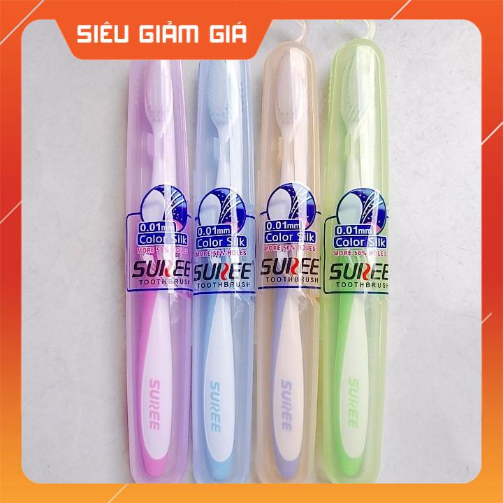 Bàn Chải Đánh Răng Cao cấp Suree Thái Lan Có Hộp Đựng Sạch Sẽ và An Toàn (Giao màu ngẫu nhiên)