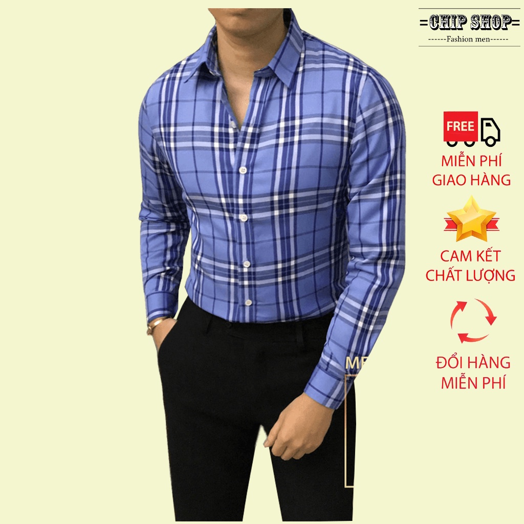 Áo sơ mi nam dài tay hàng hộp cao cấp kẻ sọc bbr form dáng slim fit