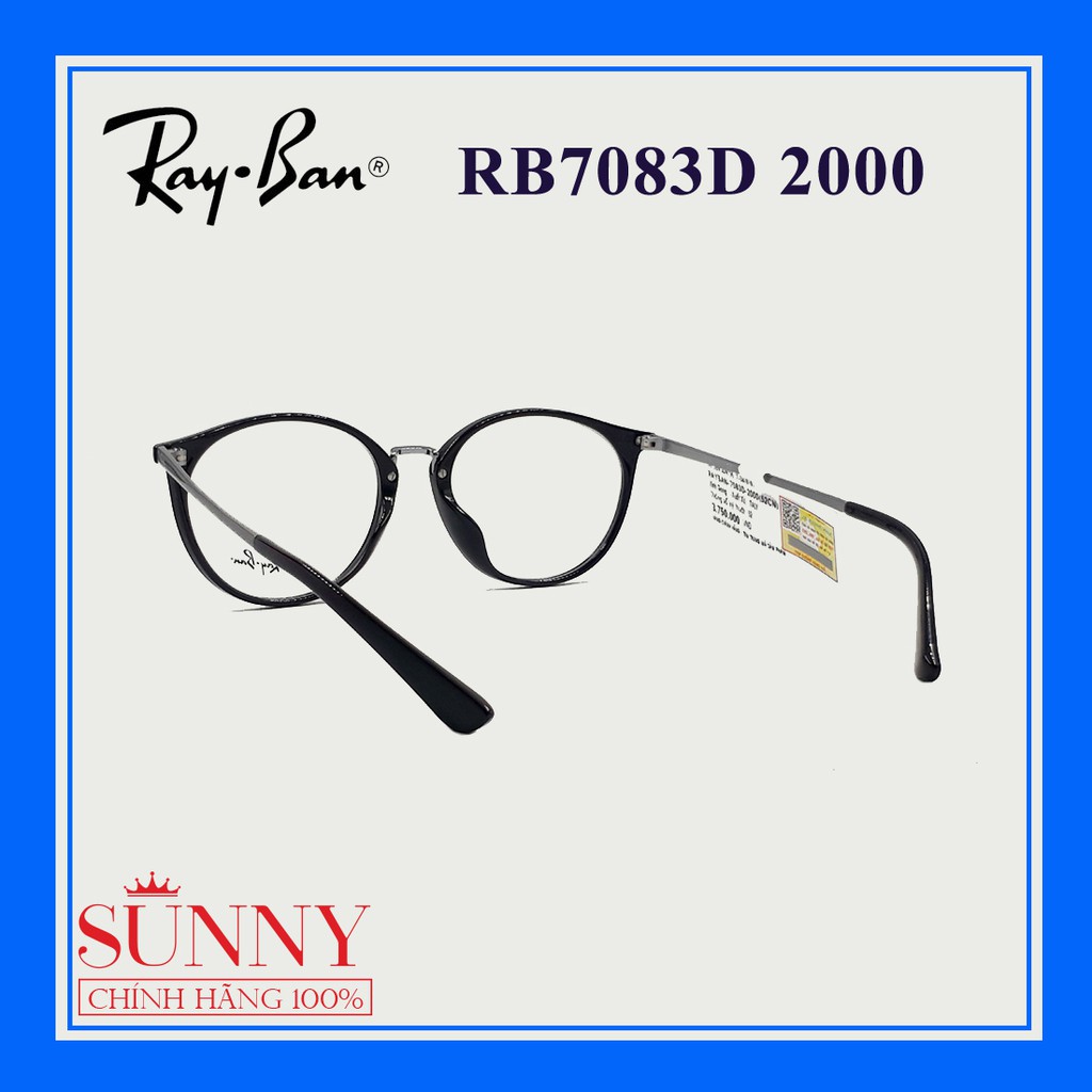 RB7083D 2000-gọng kính thời trang Rayban chính hãng, thiết kế dễ đeo bảo vệ mắt