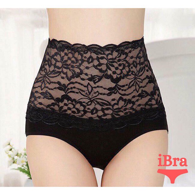 Quần lót nữ cotton phối ren cạp cao gen bụng tạo dáng eo thon - pha ren sexy cực xinh SQ14