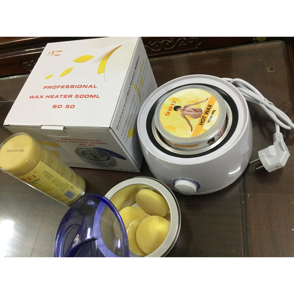 Sáp wax lông nóng lỏng Shifei honey hot wax, tẩy lông tận gốc, an toàn cho da.